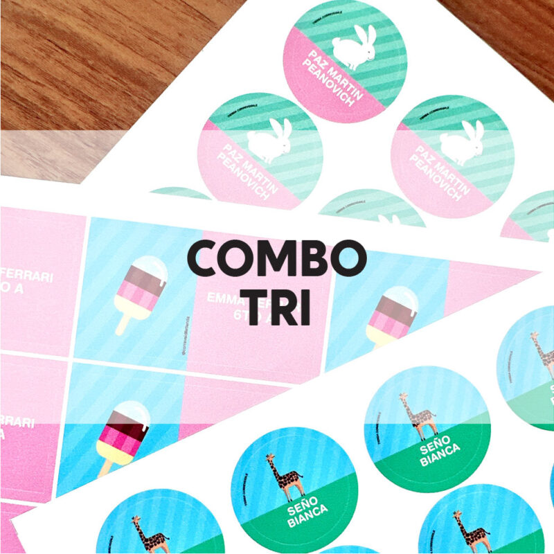 COMBO TRI - AUTOADHESIVAS PERSONALIZADAS